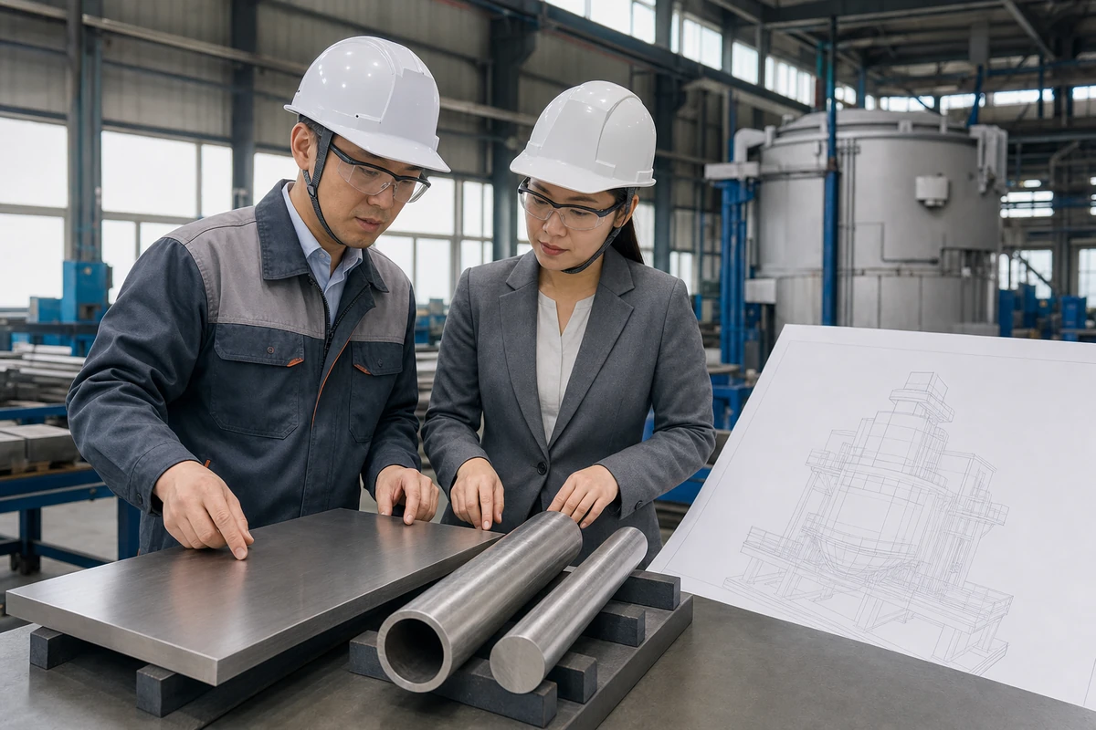 309Si2 — Engineer and buyer comparing plate, tube and bar samples