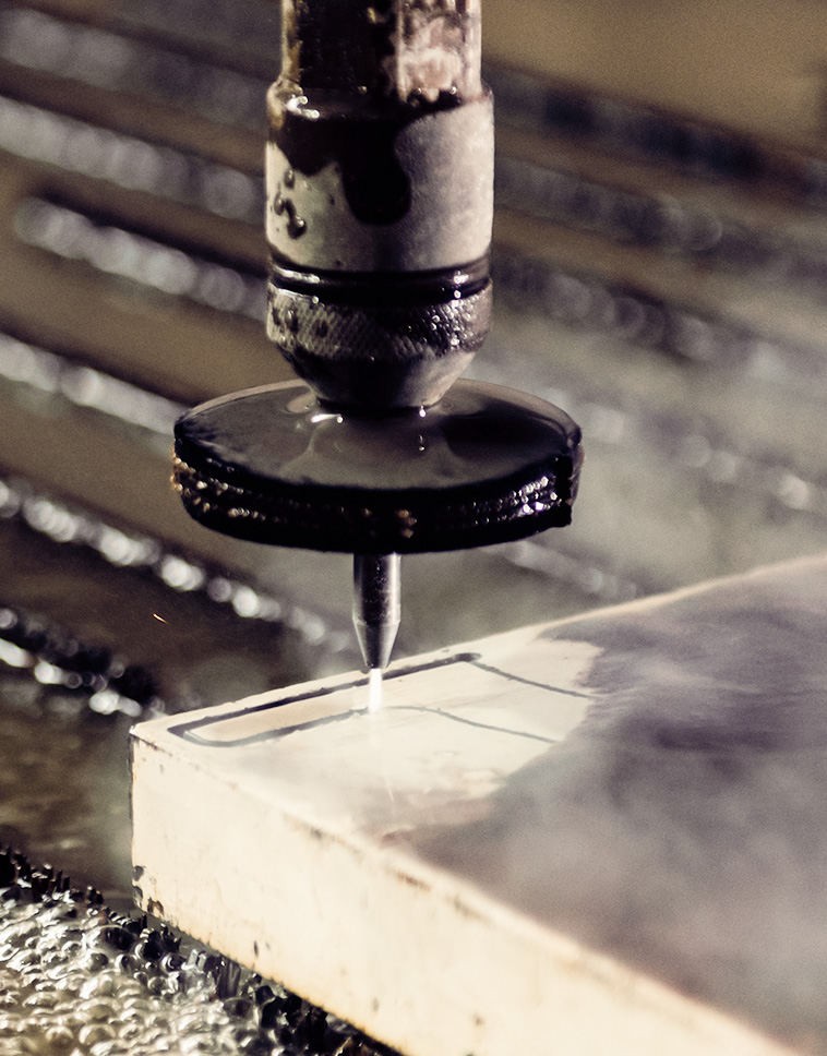Waterjet cutting a stainless steel profile