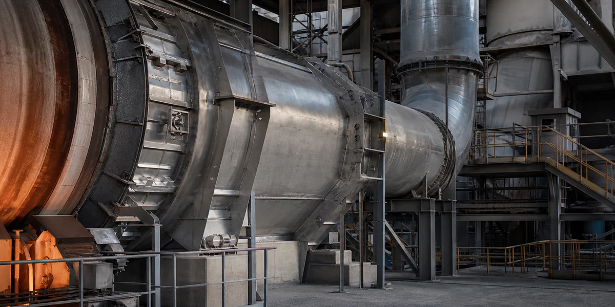 Cement kiln service area with a supported high-temperature exhaust transition